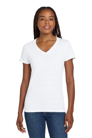 Gildan Women's Heavy Cotton 100% Cotton V-Neck T-Shirt. 5V00L