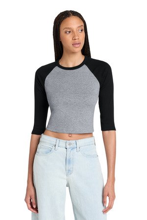 BELLA+CANVAS Women's Micro Rib 3/4 Raglan Baby Tee BC1200