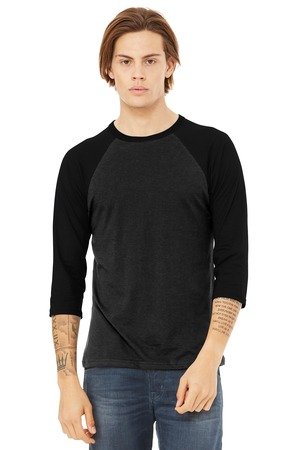 BELLA+CANVAS Unisex 3/4-Sleeve Baseball Tee. BC3200