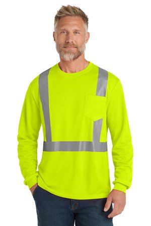 CornerStone ANSI 107 Class 2 Mesh Long Sleeve Tee. CS201 - Image 2