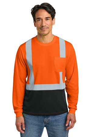 CornerStone ANSI 107 Class 2 Long Sleeve Mesh Blocked Tee CS207