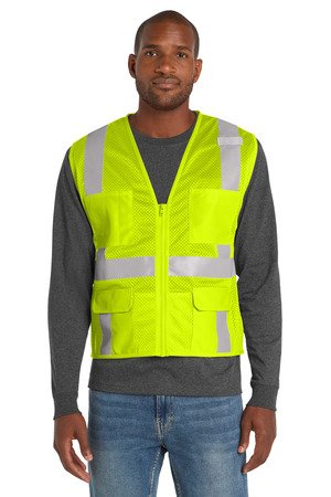 CornerStone ANSI 107 Class 2 Mesh Six-Pocket Zippered Vest. CSV104 - Image 2