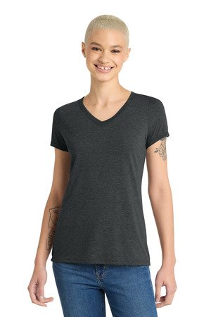 District Women's Perfect Tri V-Neck Tee. DM1350L - Image 2