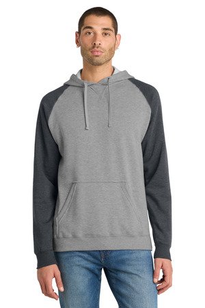District Young Mens Lightweight Fleece Raglan Hoodie. DT196 - Image 2