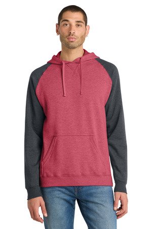 District Young Mens Lightweight Fleece Raglan Hoodie. DT196 - Image 3