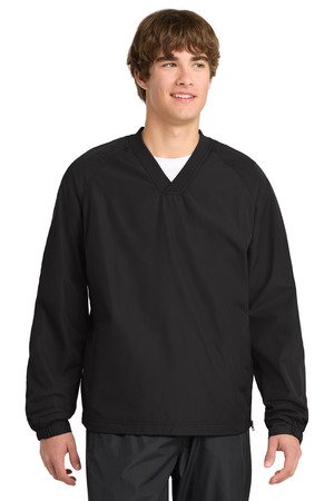 Sport-Tek V-Neck Raglan Wind Shirt. JST72