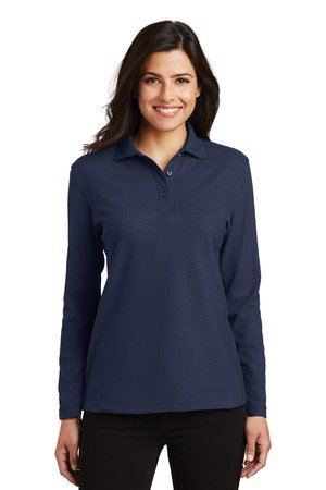 Port Authority Women's Silk Touch Long Sleeve Polo. L500LS - Image 3
