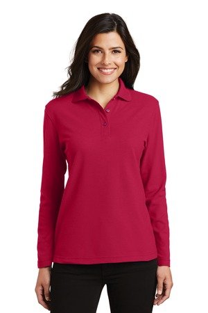 Port Authority Women's Silk Touch Long Sleeve Polo. L500LS - Image 4