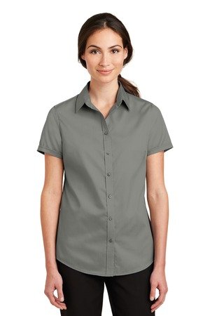 Port Authority Women's Short Sleeve SuperPro Twill Shirt. L664 - Image 2