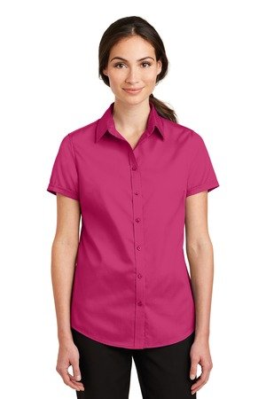 Port Authority Women's Short Sleeve SuperPro Twill Shirt. L664 - Image 3