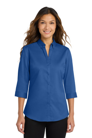 Port Authority Women's 3/4-Sleeve SuperPro Twill Shirt. L665 - Image 5