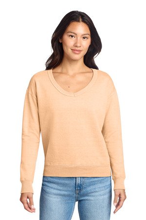 Port & Co Women's Beach Wash Garment-Dyed V-Neck Sweatshirt LPC098V - Image 3