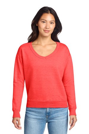 Port & Co Women's Beach Wash Garment-Dyed V-Neck Sweatshirt LPC098V - Image 4