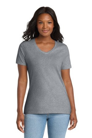 Port & Co Women's Core Cotton V-Neck Tee. LPC54V - Image 2