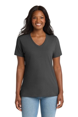 Port & Co Women's Core Cotton V-Neck Tee. LPC54V - Image 4