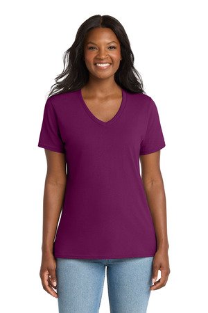 Port & Co Women's Core Cotton V-Neck Tee. LPC54V - Image 25