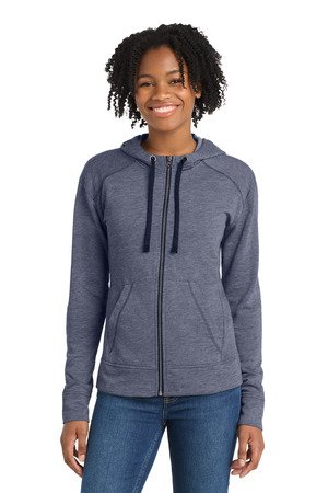 Sport-Tek Women's PosiCharge Tri-Blend Wicking Fleece Full-Zip Hooded Jacket LST293 - Image 3
