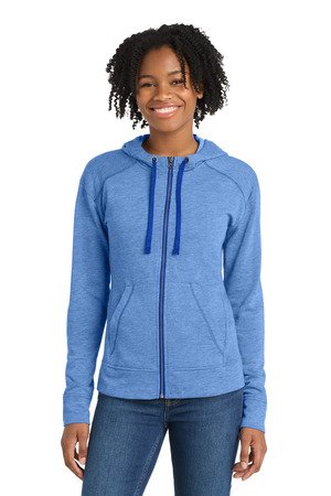 Sport-Tek Women's PosiCharge Tri-Blend Wicking Fleece Full-Zip Hooded Jacket LST293 - Image 4