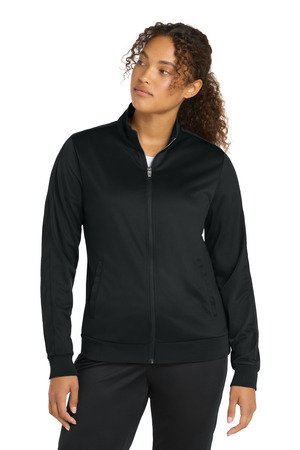 Sport-Tek Women's Tricot Sleeve Stripe Track Jacket. LST94
