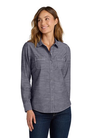 Port Authority Women's Slub Chambray Shirt. LW380 - Image 3