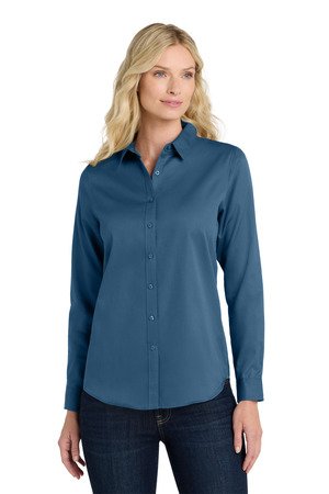 Port Authority Women's Long Sleeve SuperPro React Twill Shirt. LW808 - Image 9