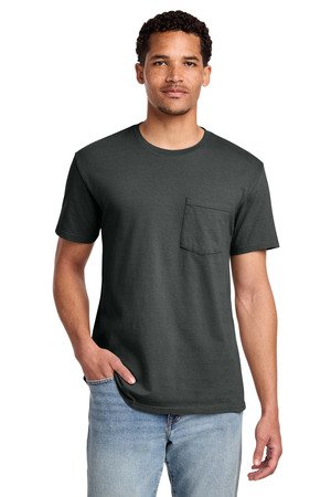 Port & Co Beach Wash Garment-Dyed Pocket Tee. PC099P - Image 3