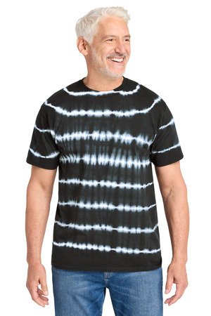 Port & Co Allover Stripe Tie-Dye Tee PC142 - Image 4