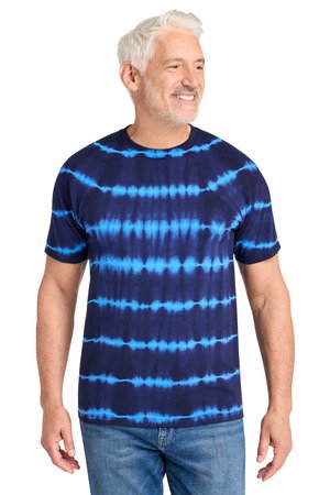 Port & Co Allover Stripe Tie-Dye Tee PC142 - Image 3