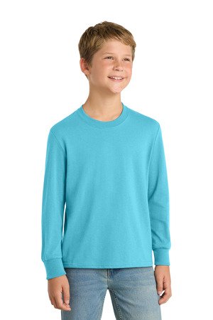 Port & Co Youth Long Sleeve Core Cotton Tee. PC54YLS
