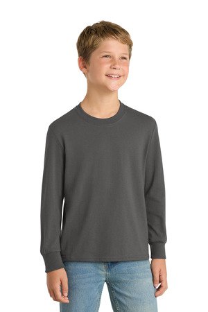 Port & Co Youth Long Sleeve Core Cotton Tee. PC54YLS - Image 4