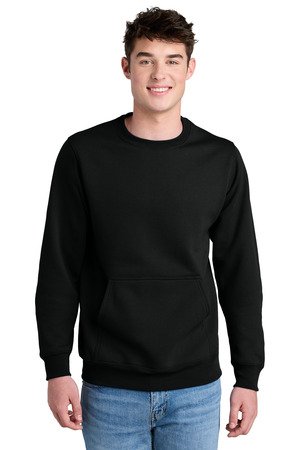Port & Co Core Fleece Crewneck Pocket Sweatshirt PC78PKT - Image 3