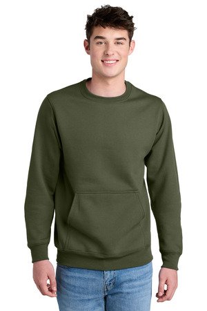 Port & Co Core Fleece Crewneck Pocket Sweatshirt PC78PKT - Image 5