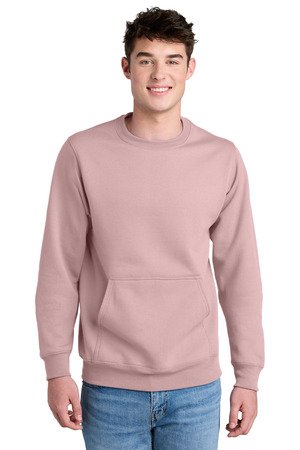 Port & Co Core Fleece Crewneck Pocket Sweatshirt PC78PKT - Image 11