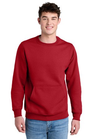Port & Co Core Fleece Crewneck Pocket Sweatshirt PC78PKT - Image 9