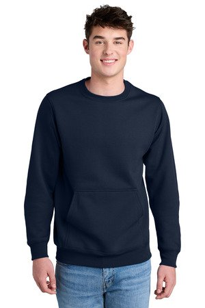 Port & Co Core Fleece Crewneck Pocket Sweatshirt PC78PKT - Image 6