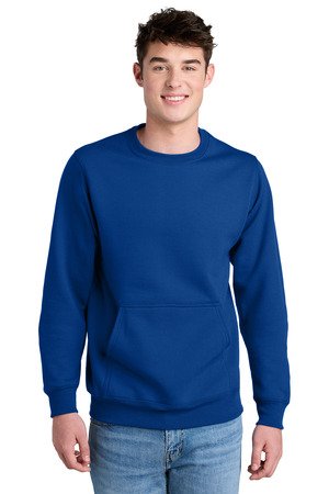 Port & Co Core Fleece Crewneck Pocket Sweatshirt PC78PKT - Image 7