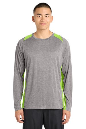 Sport-Tek Long Sleeve Heather Colorblock Contender Tee. ST361LS - Image 11
