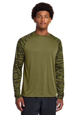 Sport-Tek Drift Camo Colorblock Long Sleeve Tee ST376LS - Image 2