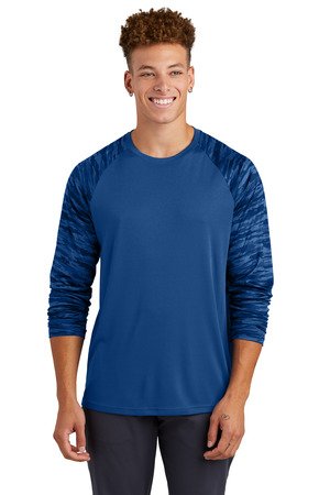 Sport-Tek Drift Camo Colorblock Long Sleeve Tee ST376LS - Image 7