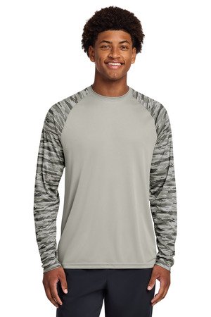 Sport-Tek Drift Camo Colorblock Long Sleeve Tee ST376LS - Image 3