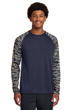 Sport-Tek Drift Camo Colorblock Long Sleeve Tee ST376LS - Image 4
