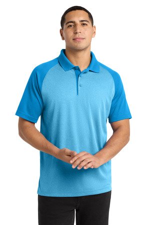 Sport-Tek PosiCharge RacerMesh Raglan Heather Block Polo. ST641 - Image 2