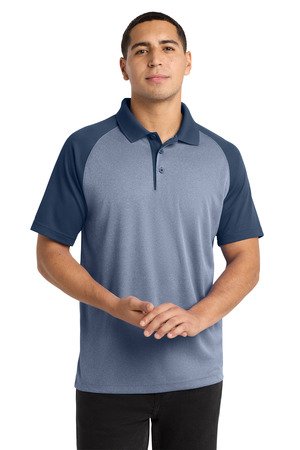 Sport-Tek PosiCharge RacerMesh Raglan Heather Block Polo. ST641 - Image 3