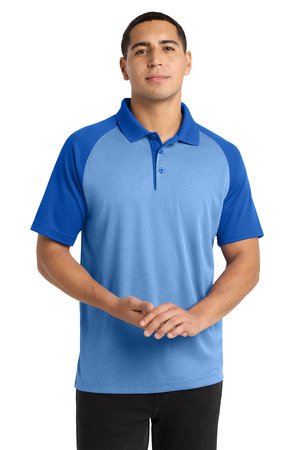 Sport-Tek PosiCharge RacerMesh Raglan Heather Block Polo. ST641 - Image 4