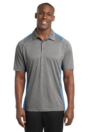 Sport-Tek Heather Colorblock Contender Polo. ST665 - Image 2