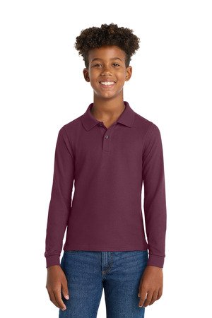 Port Authority Youth Long Sleeve Silk Touch Polo. Y500LS - Image 2