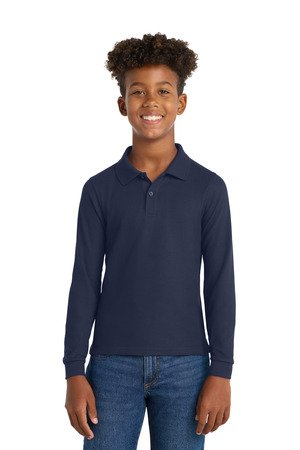 Port Authority Youth Long Sleeve Silk Touch Polo. Y500LS - Image 3
