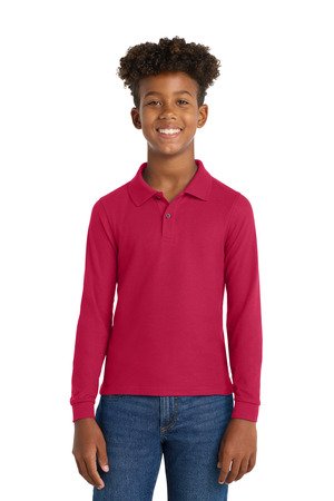 Port Authority Youth Long Sleeve Silk Touch Polo. Y500LS - Image 4