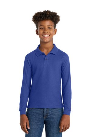 Port Authority Youth Long Sleeve Silk Touch Polo. Y500LS - Image 5
