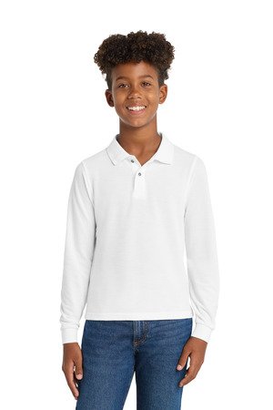 Port Authority Youth Long Sleeve Silk Touch Polo. Y500LS - Image 6